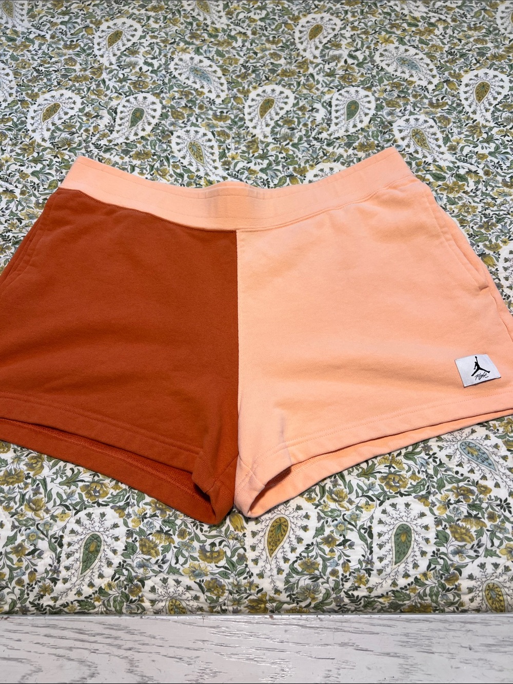Jordan Two-Tone Peach and Rust Women's Athletic Shorts